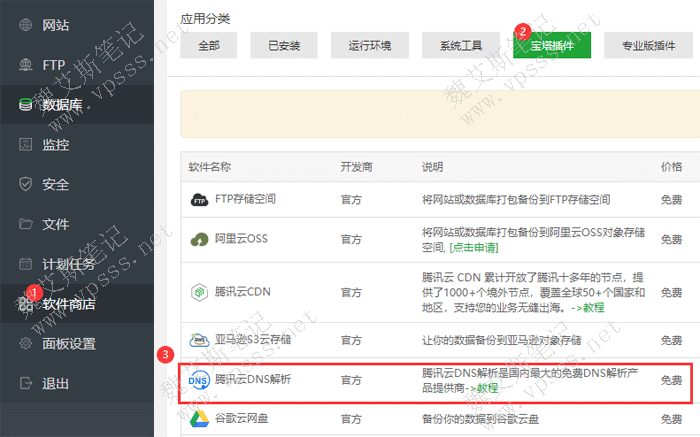 宝塔面板腾讯云DNS解析插件安装部署操作流程
