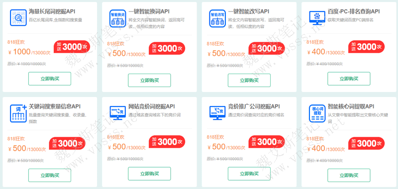 5118 API接口限时购买即送30%的量