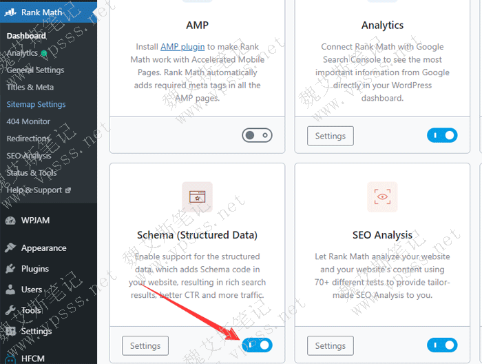 Rank Math插件启用Schema (Structured Data)