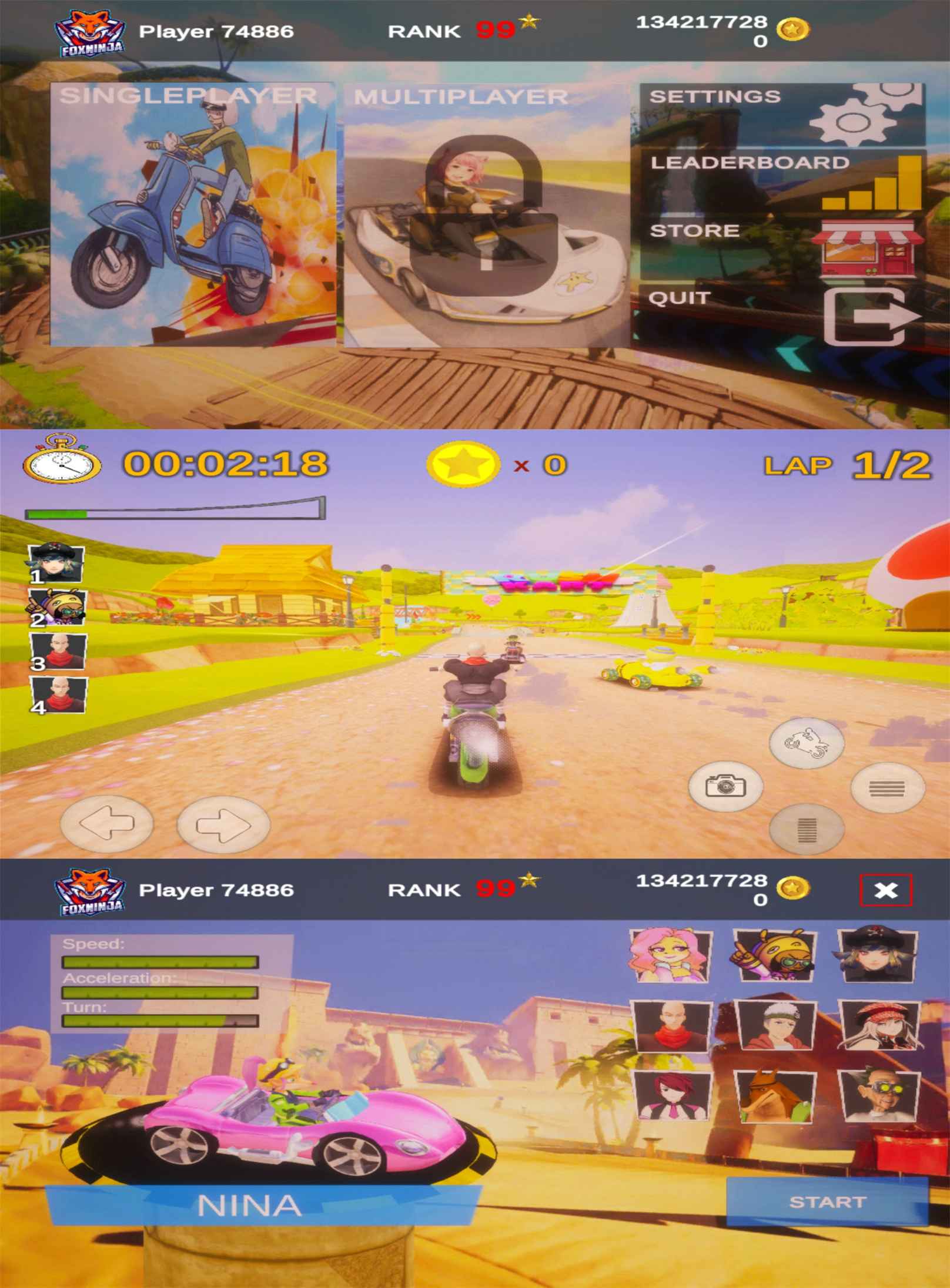 赛车漂移游戏 极速卡丁车-Ferry资源网