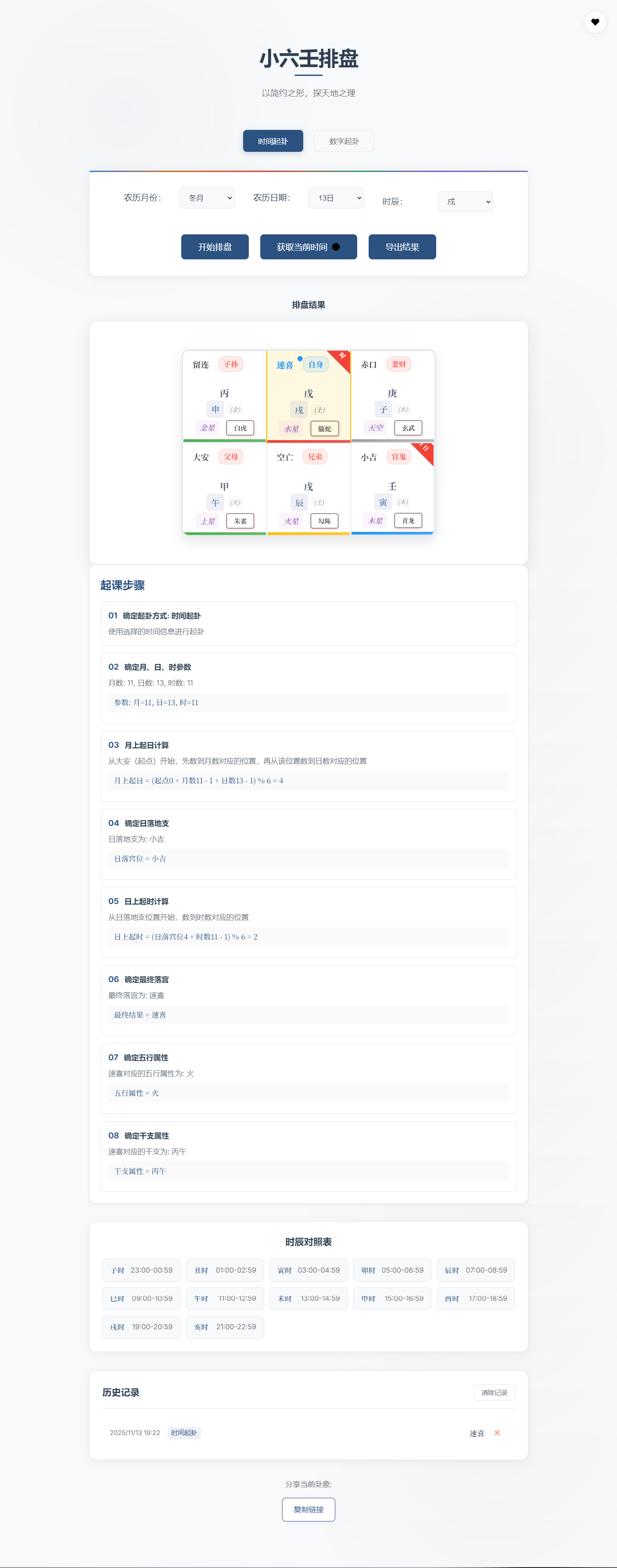 小六壬排盘工具源码 自适应双端-Ferry资源网